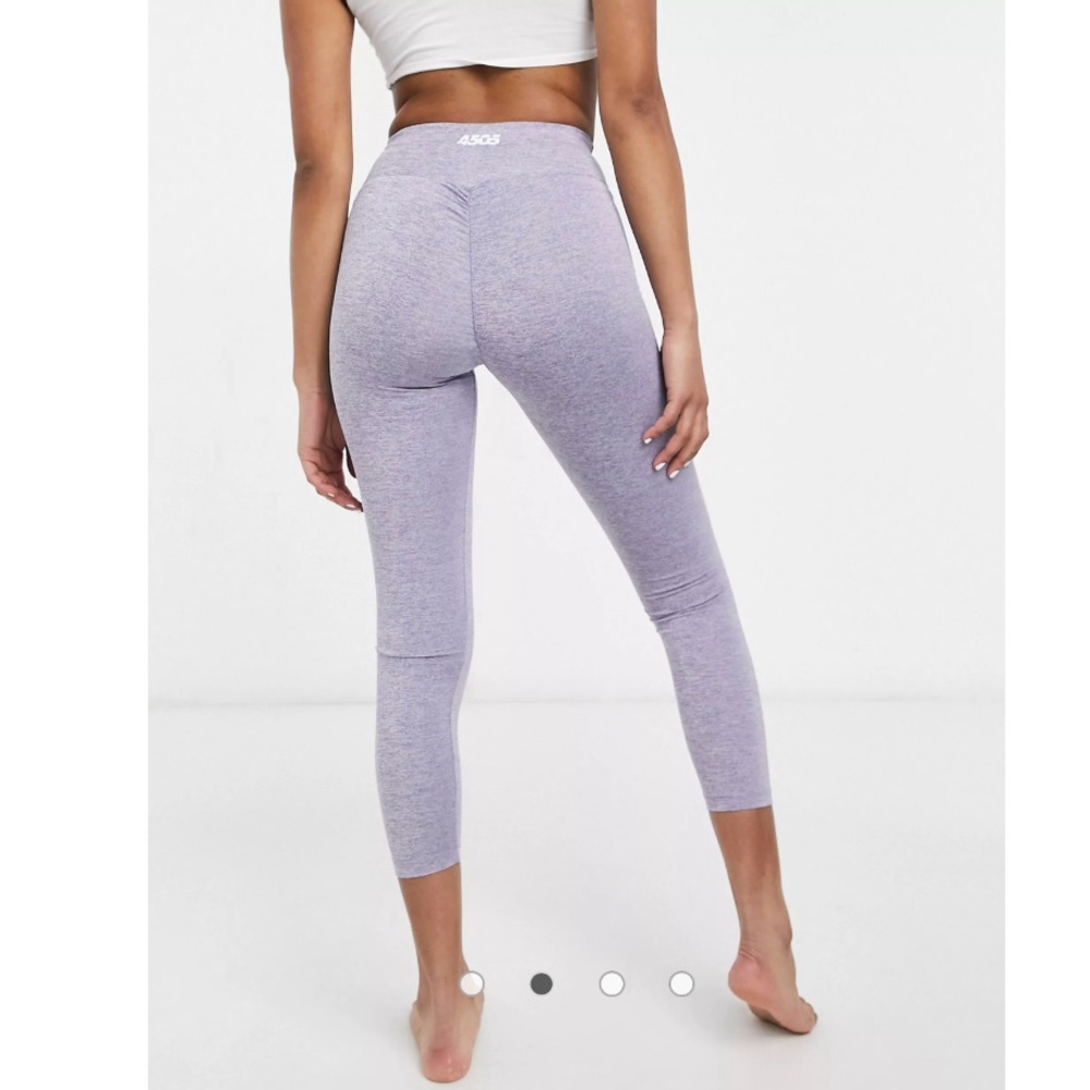 ASOS 4505 Leggings with Booty Ruching in Purple Blue Melange